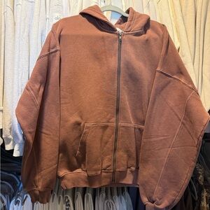 Joah Brown Zip Up Hoodie
